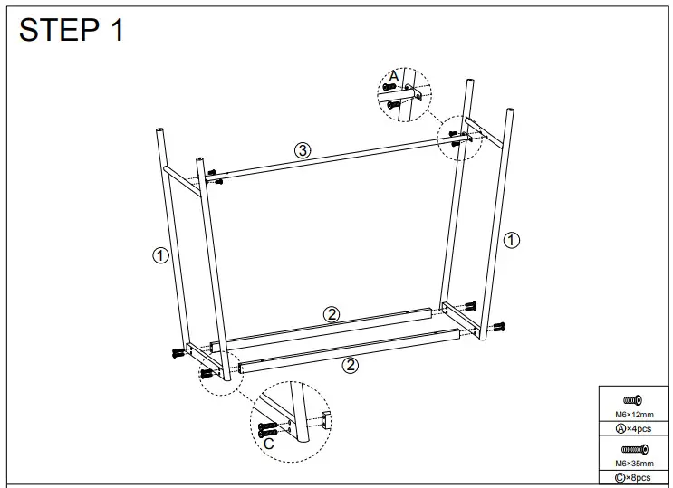 Tribesigns BB-J0033-XF Black Rectangle Wooden Console Table - fig1