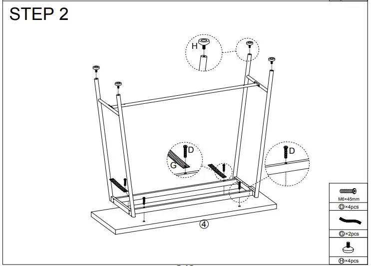 Tribesigns BB-J0033-XF Black Rectangle Wooden Console Table - fig2