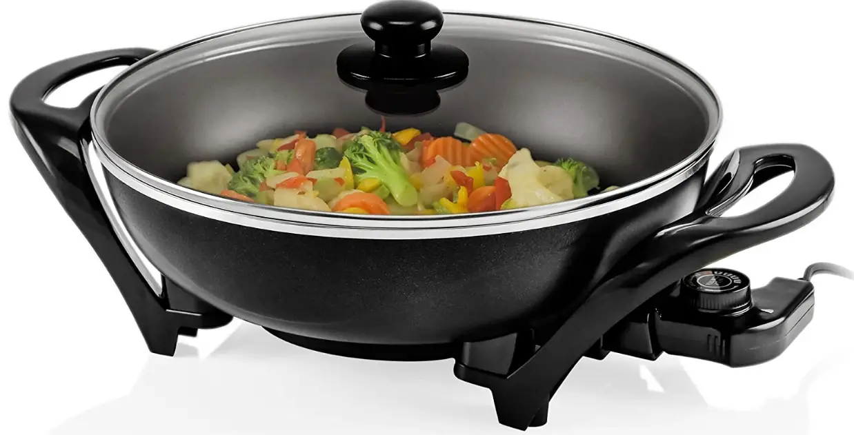 Ovente Electric Skillet with Nonstick Coating and Glass Lid-PRODUCT