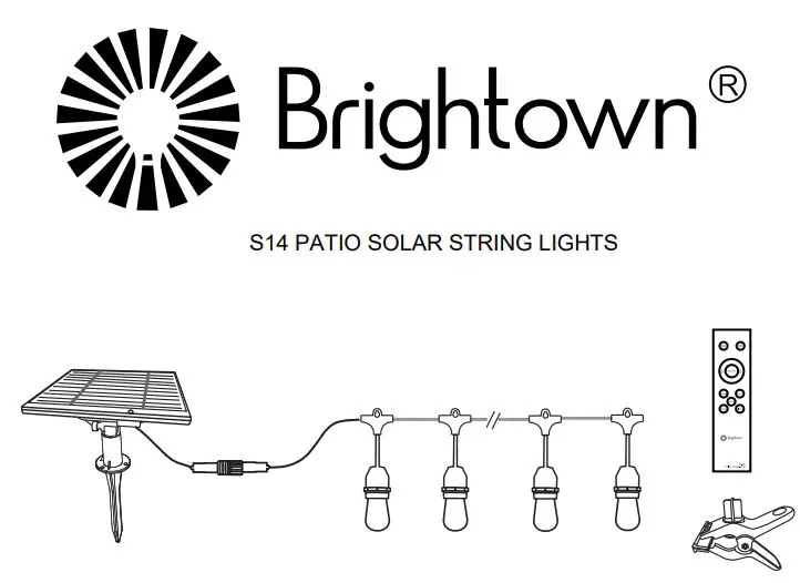 Brightown S14 Patio Solar String Lights User Manual
