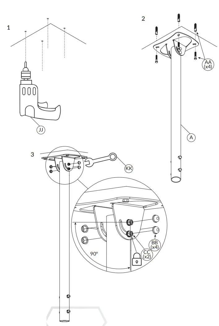 edbak CMS21 Adjustable Ceiling Mount - Figure 6