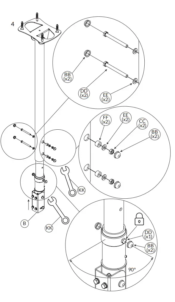 edbak CMS21 Adjustable Ceiling Mount - Figure 7