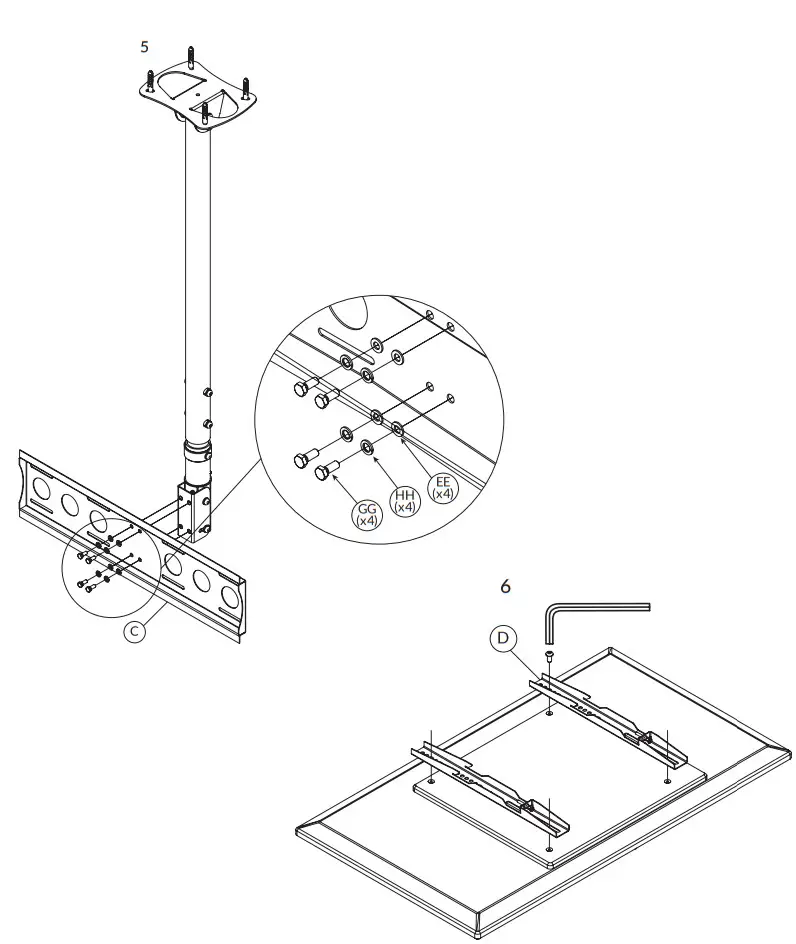 edbak CMS21 Adjustable Ceiling Mount - Figure 8