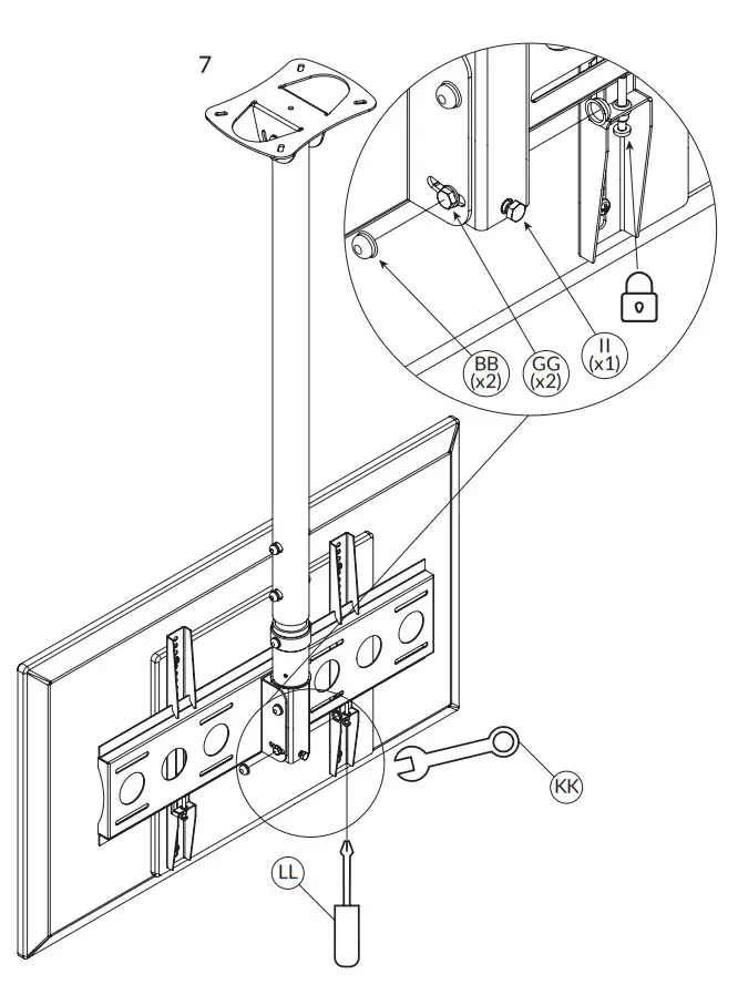 edbak CMS21 Adjustable Ceiling Mount - Figure 9