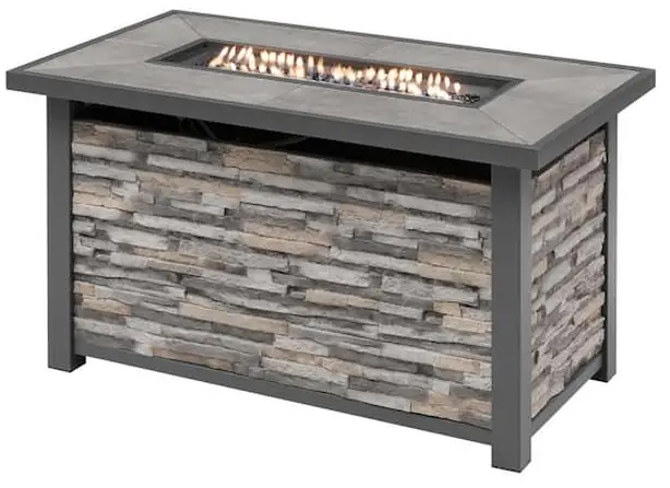 HOME DECORATORS COLLECTION FHTS80317 25 98 in x 25 59 Inch Rectangle Steel Propane Gas Gray Fire-