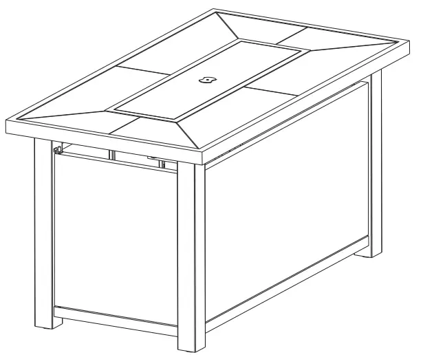 HOME DECORATORS COLLECTION FHTS80317 25 98 in x 25 59 Inch Rectangle Steel Propane Gas Gray Fire-fig1