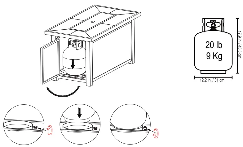 HOME DECORATORS COLLECTION FHTS80317 25 98 in x 25 59 Inch Rectangle Steel Propane Gas Gray Fire-fig14