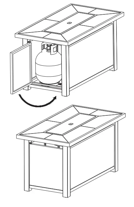 HOME DECORATORS COLLECTION FHTS80317 25 98 in x 25 59 Inch Rectangle Steel Propane Gas Gray Fire-fig20