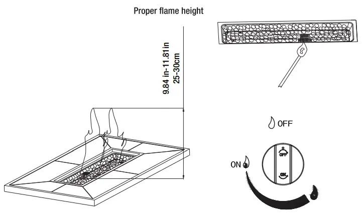 HOME DECORATORS COLLECTION FHTS80317 25 98 in x 25 59 Inch Rectangle Steel Propane Gas Gray Fire-fig21