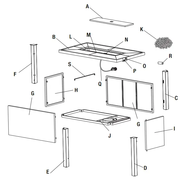 HOME DECORATORS COLLECTION FHTS80317 25 98 in x 25 59 Inch Rectangle Steel Propane Gas Gray Fire-fig4