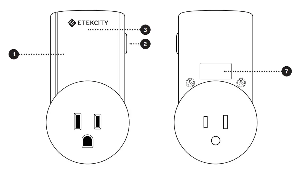 ETEKCITY Zap 5LX-S Remote Outlet Switch - Function Diagram 2