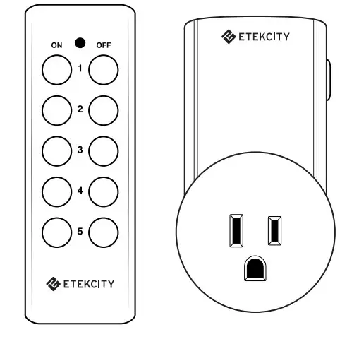 ETEKCITY Zap 5LX-S Remote Outlet Switch