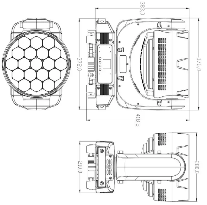 1940Z Wash Zoom 19 40w Moving Head - Shape