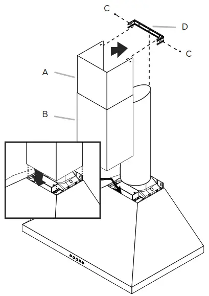 arietta AVN436SSB 36 Inch Stainless Steel Convertible Chimney Style Wall Mount Hood - 11
