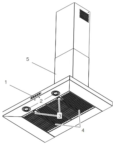 arietta AVN436SSB 36 Inch Stainless Steel Convertible Chimney Style Wall Mount Hood - 14