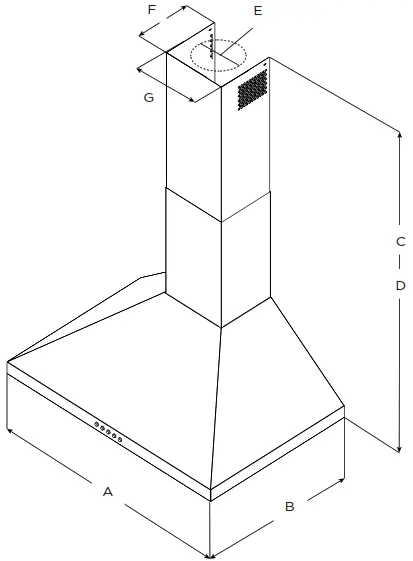 arietta AVN436SSB 36 Inch Stainless Steel Convertible Chimney Style Wall Mount Hood - 2