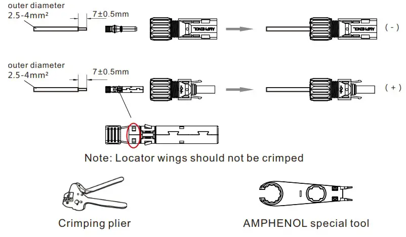 solis S6-GR1P K2 String Inverter - DC Connector Wiring and Assemble