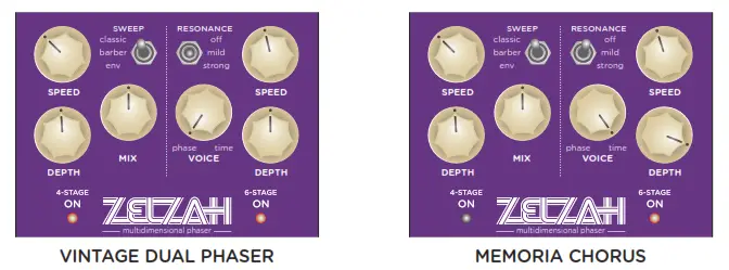 strymon ZELZAH Multidimensional Phaser - SAMPLE SETTINGS