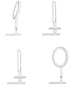 V-TAC VT-7565 LED Rechargeable Mirror Light-MIRROR AND STAND