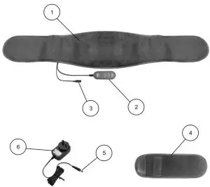 anko Massage Belt with Heat CF-6006N - Components