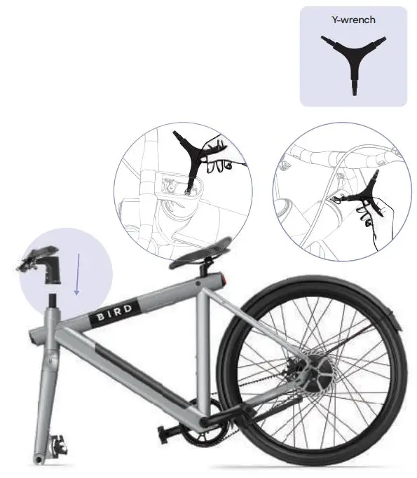 BirdBike RSBRS02A Power Assisted Electric Bike User Manual - Install the Handlebar
