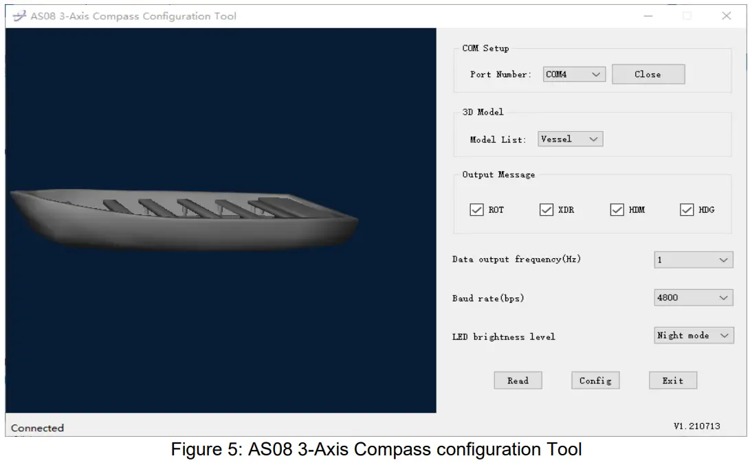 QUARK ELEC QKAS08 3Axis Compass and Attitude Sensor with NMEA 0183 and USB Output - fig 3