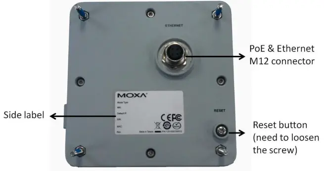 MOXA P16 1MP M12 IP Camera - Bottom View