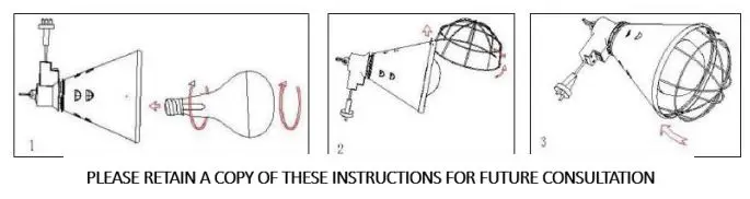 OYPLa 3401 Heat Incubator Lamp 259W User Manual - Assembly Instructions