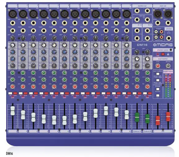 MIDAS DM16 16 Input Analogue Live and Studio Mixer-1