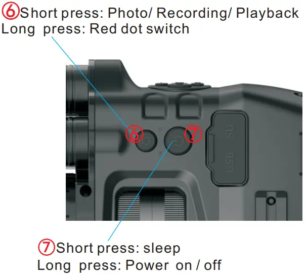 HENBAKER CY789 Digital Night Vision Scope - Short press