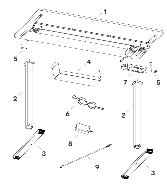 kogan ET150 Series ELSTDUSBWWA Standing Desk with USB Port User Guide - Product Overview