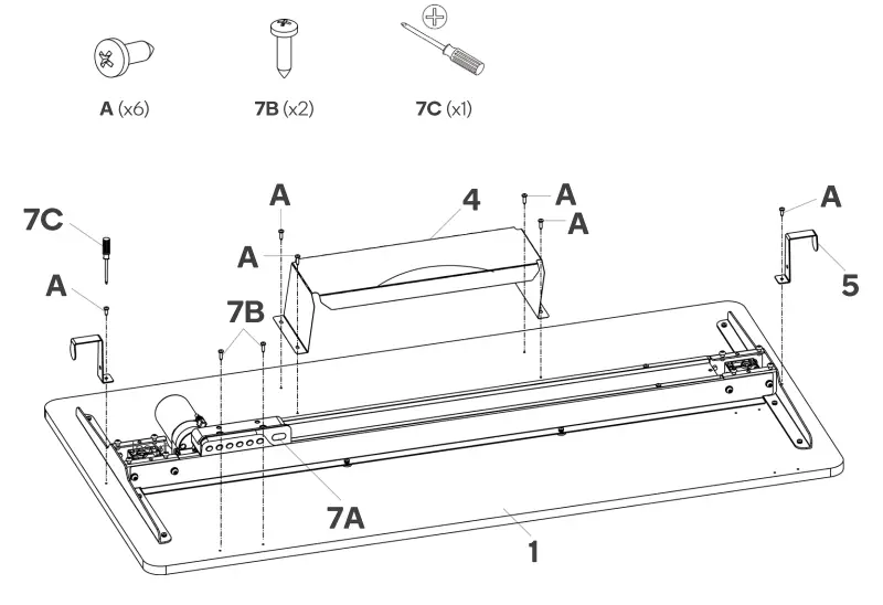 kogan ET150 Series ELSTDUSBWWA Standing Desk with USB Port User Guide - Turn the tabletop upside down and place it on top of a mat