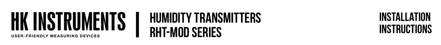 HK INSTRUMENTS RHT-MOD-Series Humidity Transmitters Instruction Manual