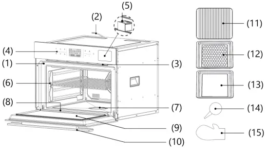 Rasonic RSG-R80G Built-in Steam Grill Oven - Description