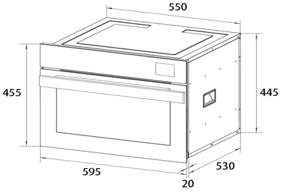 Rasonic RSG-R80G Built-in Steam Grill Oven - millimeter