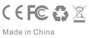 CE, FCC, Recycle & Disposal Icon and Made in China