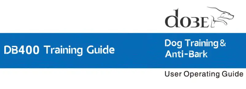 doBe Dog Training Anti-Bark User Guide