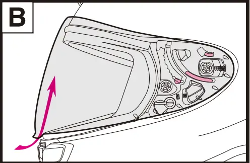 SHOEI CWR F2 Smoke Mirror Shield - Sheild Visitor tab B