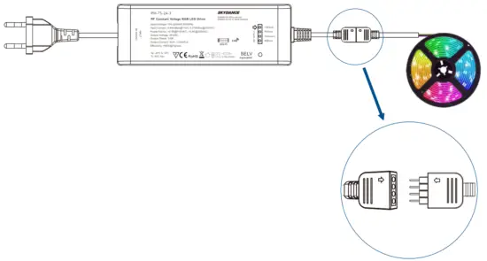 SKYDANCE PH 75 12 RF 1 4 Channel Constant Voltage LED Driver - Wiring Diagram