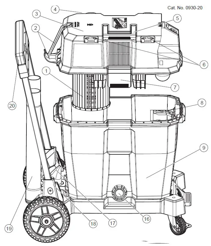 milwaukee 0920-20 9 Gallon Dual-Battery Wet-Dry Vacuum-4
