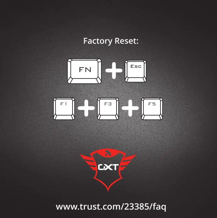 Trust Scarr Mechanical Keyboard - Factory Reset