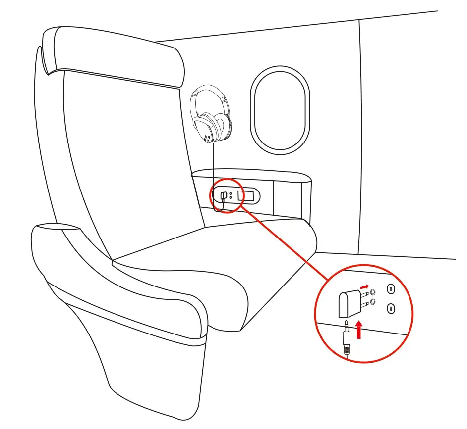 Srhythm NC25 True Wireless Headphones - Airplane Adaptor Connection