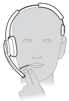 poly Savi 8210 UC Wireless DECT Headset System for Computer - Adjust the Boom