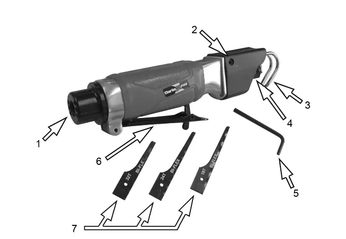 Clarke X-Pro CAT167 Air Sabre Saw - fig