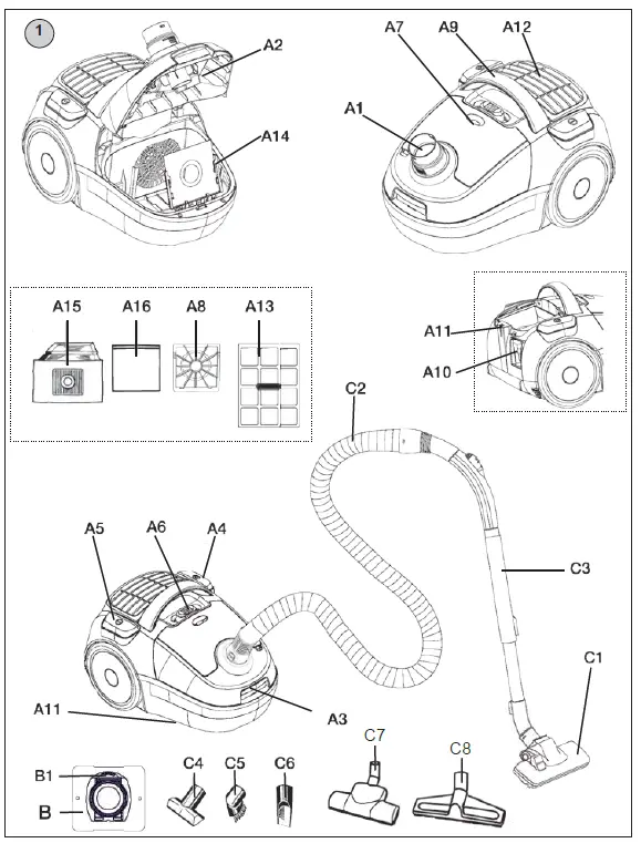 eta PRETO Electric Floor Vacuum Cleaner fig 1
