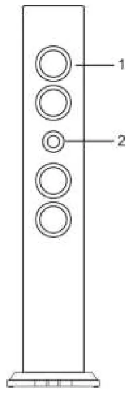 iCES IBT 6 Bluetooth Speaker Tower with FM Radio and USB - Back panel