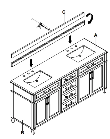 THE HOME DEPOT Caville 72 Inch Double Vanity Instruction FIG 9