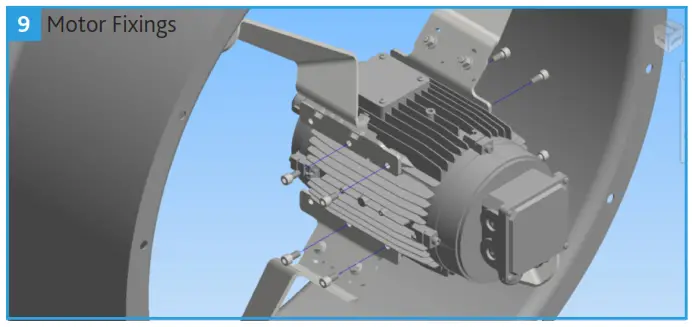 nuaire 671798 SC Short Cased Axial Flow Fans - Motor Fixings