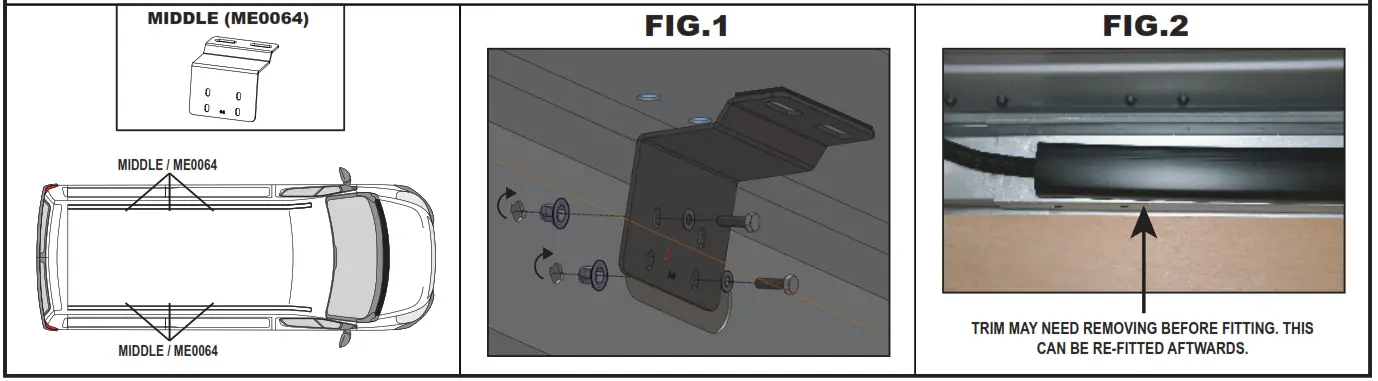 VANGUARD VG2865 Ulti Bar Van Roof Bars - washers