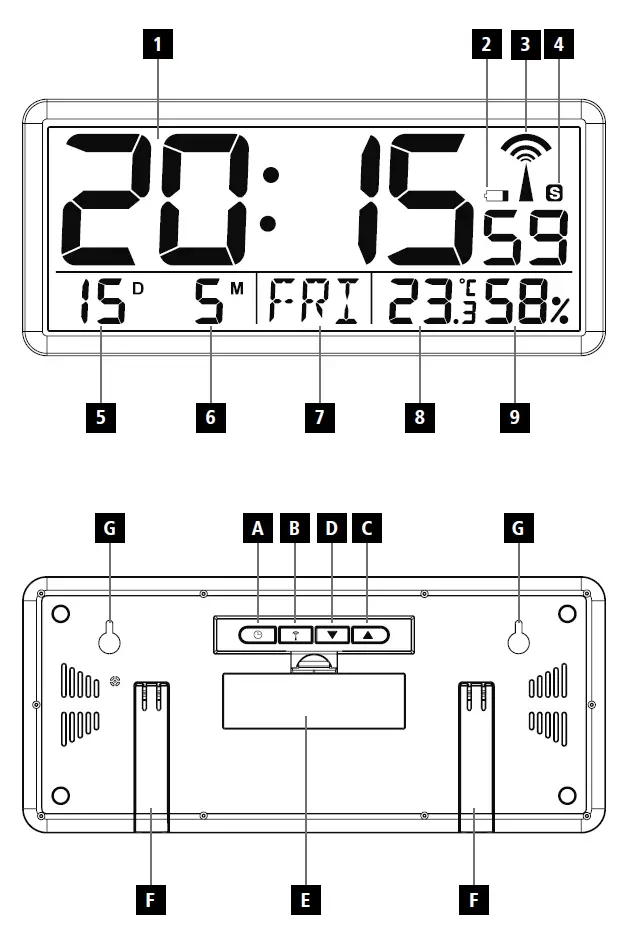 hama 186352 Jumbo Digital Radio Wall Clock fig 1